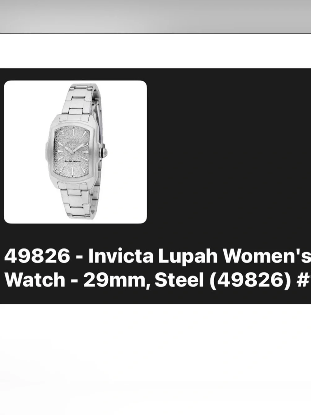 Invicta Special Edition Silver Glitter Lupah Dial Stainless Steel Women's Watch